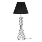 Black Table Lamp - Metal Wire Base/Black Shade
