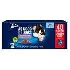 FELIX As Good As it Looks Senior 7+ Mixed in Jelly Wet Cat Food, 40x100g