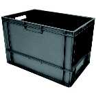 Barton Storage E6440-4P20/2 - 76L Open Fronted Euro Containers - Grey Pack of 2 (600 x 400 x 400mm)
