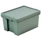Barton Storage 012494/5 - 16L Upcycled Plastic Box & Lid - Grey Pack of 5 (395 x 290 x 215mm)