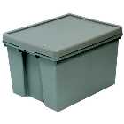 Barton Storage 012496/5 - 45L Upcycled Plastic Box & Lid - Grey Pack of 5 (L500 x W400 x H320mm)