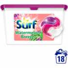 Surf 3 in 1 Watermelon Breeze Laundry Washing Capsules 18 Washes