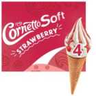 Cornetto Soft Strawberry Ice Cream Cones 4 x 140ml