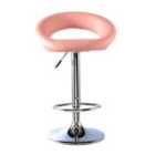 Heartlands Furniture Murry Adjustable Height Bar Stool Chrome and Pink