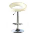 Heartlands Furniture Murry Adjustable Height Bar Stool Chrome and White