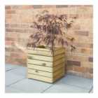 Forest Garden Timber Outdoor Square Linear Planter 40cm