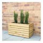 Forest Garden Timber Outdoor Double Linear Planter 40 x 80cm