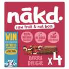 nakd. Berry Delight Fruit & Nut Bars Multipack 4 x 35g