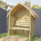 Mercia Pressure Treated Arch Top Arbour with Seat