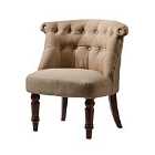 Arnold Fabric Accent Chairs Pair Light Brown