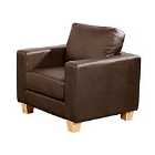 Chester Faux Leather Armchair Brown