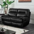 Bampton Recliner 2 Seater Faux Leather Sofa Black