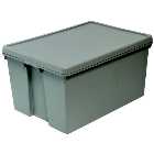 Barton Storage 012498/5 - 96L Upcycled Plastic Box & Lid - Grey Pack of 5 (700 x 500 x 370mm)