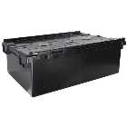 Barton Storage ALC8631/BLK/ECO/2 - 131L Black Eco Attached Lidded Container - Pack of 2 (800 x 600 x 310mm)