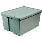 Barton Storage 012499/5 - 150L Upcycled Plastic Box & Lid - Grey Pack of 5 (800 x 600 x 420mm)