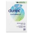 Durex Naturals Condoms Thin Water Based LubeRegular Fit 18 per pack