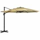 Charles Bentley Beige Extra Large Round Cantilever Parasol 3.5m