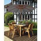 Charles Taylor Four Seater Square Table Set with Grey Cushions