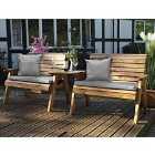 Charles Taylor Twin Bench Set Straight with Grey Cushions