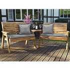 Charles Taylor Twin Bench Set Angled with Grey Cushions