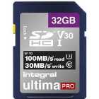 Integral 32GB UltimaPRO V30 Premium SD Card (SDHC) UHS-I U3 - 100MB/s