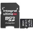 Integral 32GB UltimaPRO V30 Premium Micro SD Card (SDHC) UHS-I U3 + Adapter