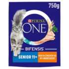 Purina ONE Senior 11+ Cat Food Chicken and Whole Grain 750g