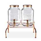 The Vintage Company Double Glass Drinks Dispenser - Copper