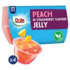Dole Peach In Strawberry Jelly Pots Multipack 4 x 123g