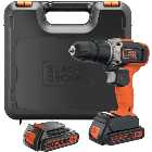 Black+Decker BCD003 18V Hammer Drill & 2 x 1.5Ah Batteries in Kit Box