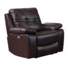 Ryde Faux Leather Electric Reclining Armchair Brown