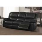 Tipton Faux Leather 3 Seater Sofa Black
