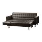 Haxby Corner Chaise Sofa Bed Faux Leather Brown