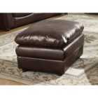 Filton Bonded Faux Leather Footstool Brown