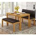 Heartlands Furniture Hamra Dining Set with 2 Benches Natural Oak Effect