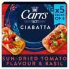 Carr's Ciabatta Crackers Sun Dried Tomato & Basil 5 pack 5 x 28g