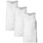 M&S Men's Collection 3 Pack Pure Cotton Sleeveless Vests, S-XL, White