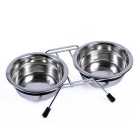 Petface Stainless Steel Double Diner Dog Bowls Medium