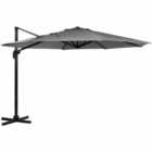 Charles Bentley Grey Extra Large Round Cantilever Parasol 3.5m