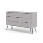 Augusta 3+3 Drawer Wide Chest Of Drawers Grey