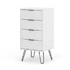 Augusta 4 Drawer Narrow Chest Of Drawers White