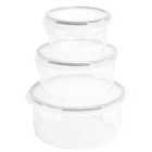 M&S Round Clip Storage Containers, Grey 3 per pack