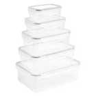 M&S Set of 5 Kitchen Storage Tubs, Grey 5 per pack