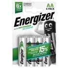 Energizer Extreme AA Rechargeable Batteries 4 per pack