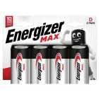 Energizer Max D Batteries, Alkaline 4 per pack