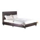 Fusion PU Faux Leather Double Bed Brown