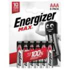 Energizer Max AAA Batteries, Alkaline 6 per pack