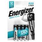 Energizer Max Plus AAA Batteries, Alkaline 4 per pack