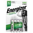 Energizer Power Plus AAA Rechargeable Batteries 4 per pack