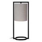 Premier Housewares Lara Metal Table Lamp with Grey Fabric Shade